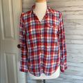 J. Crew Tops | I Crew Red/Blue/White Plaid Ls Top | Color: Blue/Red/White | Size: S