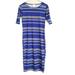 Lularoe Dresses | 2 For $10 Lularoe Julia Striped Dress | Color: Blue/Yellow | Size: Xs