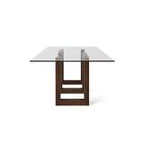 Orren Ellis Reesa Dining Table Wood/Glass in Brown | 29 H x 84 W x 44 D in | Wayfair 8E31867CC3E648FB94255EB6794F3CA6