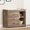 South Shore Tassio Wide Changing Table w/ Drawers Weathered Oak Wood in Gray | 36 H x 45.75 W x 19 D in | Wayfair 13286