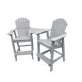 Rosecliff Heights Ansel Tall Adirondack Chairs w/ Table - Poly Outdoor Furniture, Stainless Steel in Gray | 48 H x 30 W x 30 D in | Wayfair