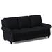 Bradington-Young Reddish 88" Genuine Leather Rolled Arm Sofa Genuine Leather in Black/Brown | 40 H x 88 W x 40 D in | Wayfair