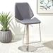 Corrigan Studio® Ventana Swivel Adjustable Height Bar Stool Upholstered/Leather/Metal/Faux leather in Gray | 19 W x 22 D in | Wayfair