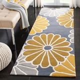 Brown/Gray 30 x 0.63 in Area Rug - Winston Porter Carolette Handmade Tufted Wool Dark Grey/Mustard Yellow Rug Wool | 30 W x 0.63 D in | Wayfair