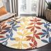 Blue/Red 42 x 0.63 in Indoor Area Rug - Red Barrel Studio® Avayah Floral Handmade Tufted Beige/Red/Blue Area Rug Viscose/Wool | Wayfair