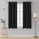 funky gadgets Black Blackout Curtains, 90x90 Inches, 2 Panels + Free Tie Backs, Room Darkening, Thermal Insulated for Bedroom, Nursery