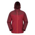 Mountain Warehouse Brisk Extreme Mens Waterproof Jacket - Adjustable Cuffs & Hood, Taped Seams Rain Coat, Breathable Jacket - for Autmn, Camping in Cold Weather Dark Red L