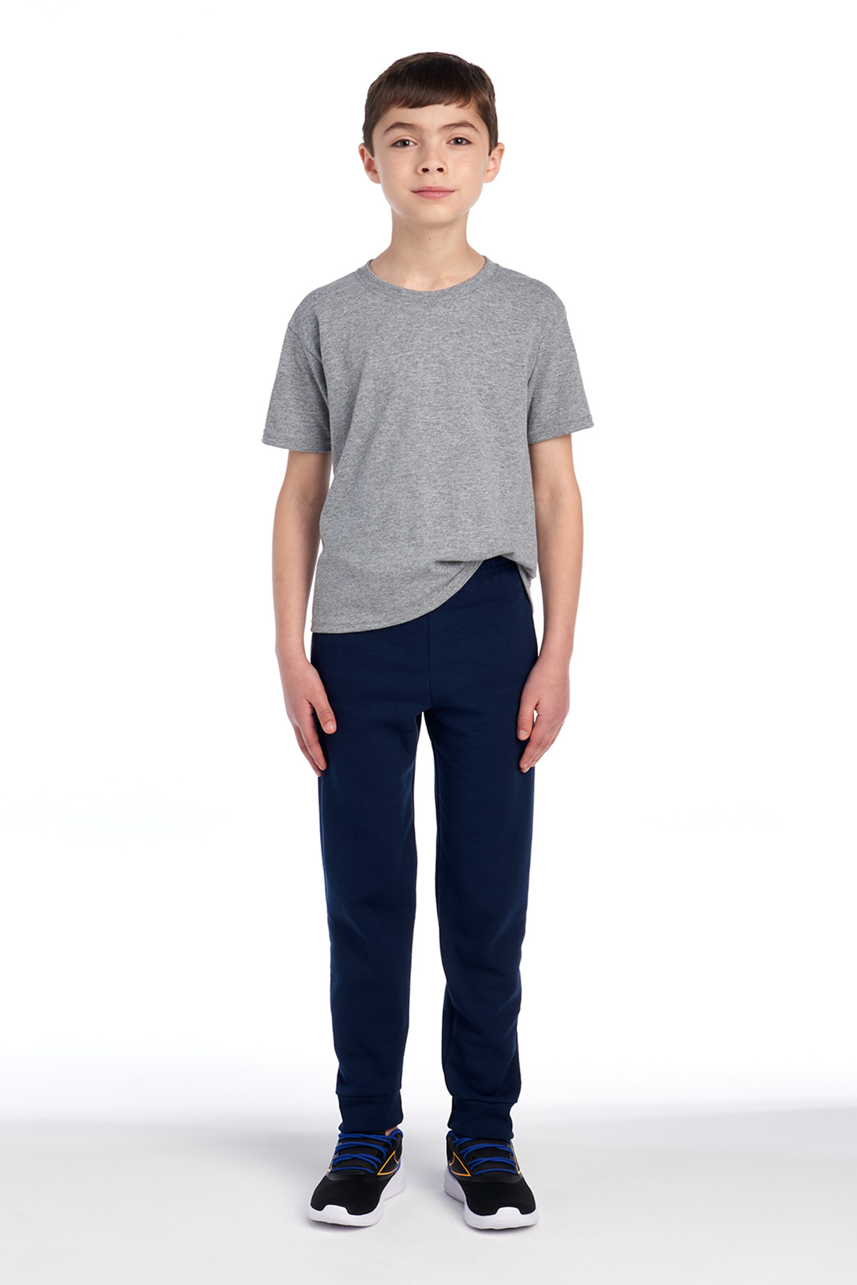 Jerzees 975YR Youth NuBlend Jogger Sweatpant in J Navy Blue size Medium | Cotton/Polyester Blend