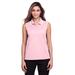 Devon & Jones DG20SW Women's CrownLux Performance Plaited Tipped Sleeveless Polo Shirt in Pink/White size Large | Cotton/Polyester Blend