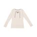 LAT LA3538 Women's Long Sleeve Fine Jersey Lace-Up T-Shirt in Ntrl Heather/Titnm size 2XL | Ringspun Cotton 3538
