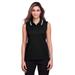 Devon & Jones DG20SW Women's CrownLux Performance Plaited Tipped Sleeveless Polo Shirt in Black/White size XS | Cotton/Polyester Blend