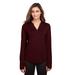 North End NE400W Women's Jaq Snap-Up Stretch Performance Pullover T-Shirt in Burgundy size XL | Triblend