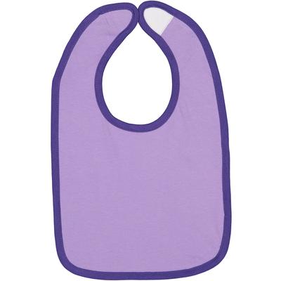 Rabbit Skins RS1004 Infant Contrast Trim Bib in Lavender/Purple | Cotton 1004, LA1004