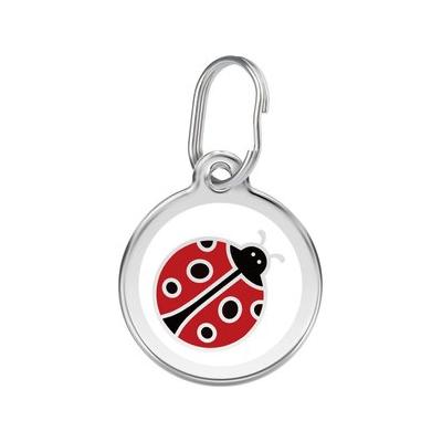 Red Dingo Lady Bug Stainless Steel Personalized Dog & Cat ID Tag, Medium