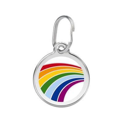 Red Dingo Rainbow Stainless Steel Personalized Dog & Cat ID Tag, Small