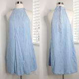 Anthropologie Dresses | Cloth & Stone Beaded High Neck Chambray Dress Xs. | Color: Blue | Size: Xs