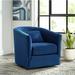 Barrel Chair - Red Barrel Studio® Firuza 29" Wide Velvet Swivel Barrel Chair Polyester/Fabric in Blue/Navy | 27 H x 29 W x 31 D in | Wayfair