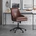 Steelside™ Positano Faux Leather Task Chair Wood/Upholstered in Gray/Brown | 36.5 H x 22 W x 26 D in | Wayfair 9B5C6125E82F4033827F0A6461BA7AFD