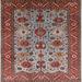 Blue/Red 48 x 48 x 0.35 in Indoor Area Rug - Bungalow Rose Oriental Red/Blue/Beige Area Rug Polyester/Wool | 48 H x 48 W x 0.35 D in | Wayfair