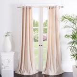 Etta Avenue™ Jeremiah Velvet Solid Room Darkening Grommet Single Curtain Panel Polyester in White/Brown | 84 H in | Wayfair