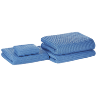 Badehandtuch Set mit Badematte 4-teilig Blau Baumwolle Zero-Twist-Garn verschiedene Größen Badezimmer Ausstattung