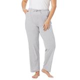 Plus Size Women's Knit Sleep Pant by Dreams & Co. in Heather Grey (Size L) Pajama Bottoms