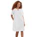 Plus Size Women's Linen-Blend A-Line Dress by ellos in White (Size 34)