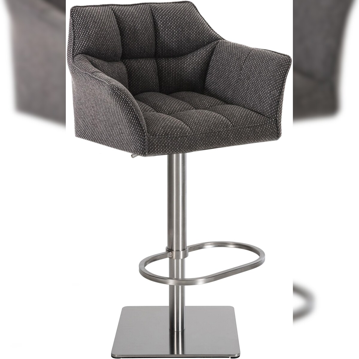 CLP Barhocker Damaso Stoffbezug titangrau/edelstahl Image
