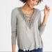 American Eagle Outfitters Tops | American Eagle Soft And Sexy Lace Up Top | Color: Gray | Size: Xs