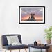 East Urban Home Elephant & Dog Watch the Sunrise on the Seashore by Mike Kiev - Painting Print Paper/ in Red/Yellow | 24 H x 32 W x 1 D in | Wayfair