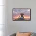 East Urban Home Elephant & Dog Watch the Sunrise on the Seashore by Mike Kiev - Painting Print Canvas, in Red/Yellow | Wayfair