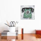 East Urban Home Retro Phone III by Ethan Harper - Painting Print Canvas in Gray | 12 H x 12 W x 0.75 D in | Wayfair