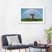 East Urban Home Elephant & Dog Sitting under the Rainbow on a Green Grass Field by Mike Kiev - Painting Print Paper/ in Blue/Green | Wayfair