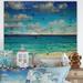 East Urban Home Fiji White Beach Blue Ocean - Unframed Painting Print on Wood in Blue/Brown/Green | 12 H x 20 W x 1 D in | Wayfair