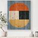 East Urban Home Minimal Geometric Compositions Of Elementary Forms XXX - Unframed Painting Print on Wood Metal in Blue/Brown/Orange | Wayfair