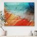 East Urban Home Oil On Canvas Textured Composition VI - Unframed Painting Print on Wood Metal in Blue/Brown/Red | 24 H x 32 W x 1 D in | Wayfair