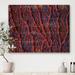 East Urban Home Red Tree Branches On Dark Blue Background - Unframed Painting Print on Wood in Gray/White | 36 H x 46 W x 1.5 D in | Wayfair