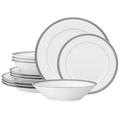 Noritake Charlotta 12-Piece Dinnerware Set, Service For 4 Porcelain/Ceramic in White | Wayfair 1771-12H