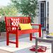 Freeport Park® Fortner 72 Traditional 48" Garden Outdoor Bench Plastic in Red | 35.25 H x 48.5 W x 24 D in | Wayfair