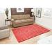 Brown/Red 90 x 0.63 in Area Rug - Red Barrel Studio® Clovill Floral Handmade Tufted Red/Tan Area Rug Viscose/Wool | 90 W x 0.63 D in | Wayfair