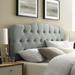 Annabel Fabric Headboard by Modway Upholstered/Linen in Gray/Black | 56 H x 56.5 W x 3.5 D in | Wayfair MOD-5156-GRY