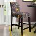 Millwood Pines Caldanagh Counter & Bar Stool Wood/Upholstered in Black/Brown/Green | 39 H x 19 W x 24 D in | Wayfair