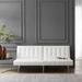 Wrought Studio™ Blathnat 68" Futon Sofa Bed, Futon Convertible Sofa Bed w/ Metal Legs Faux Leather in Gray | 31.5 H x 68.5 W x 41.3 D in | Wayfair