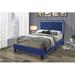 Everly Quinn Monica Velvet Bed w/ Crystals Upholstered/Velvet in Gray/Blue | 48 H x 57 W x 81 D in | Wayfair F3E015EED9124925B55A14E78B012304