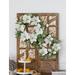 Primrue Magnolia & Eucalyptus 23.6" Polyester Wreath in Green/White | 23.6 H x 23.6 W x 6 D in | Wayfair F8C31773CEA64782A79D3958BF617C2B