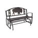 Loon Peak® Angileh Bison Outdoor Glider Bench in Black/Brown/Gray | 32.5 H x 50 W x 25 D in | Wayfair AFCEA16052E24368906AC9E472BFF500