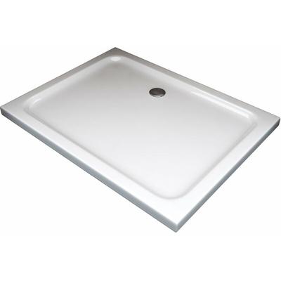 Rechteckige flache Duschwanne aus abs mit Harz, mit einer Höhe von 5 cm und inkludiertem Ablauf Image