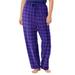 Plus Size Women's Cotton Flannel Pants by Dreams & Co. in Plum Burst Plaid (Size 22/24) Pajama Bottoms
