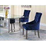 BestMasterFurniture Tuffed Velvet Side Chair Wood/Upholstered/Velvet in Blue | 38.5 H x 24.5 W x 26 D in | Wayfair T1840 Blue 2 Pcs Side Chairs