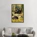 East Urban Home Black Bear Family by Greg & Company - Painting Print Canvas/Metal in Black/Green/Yellow | 48 H x 32 W x 1.5 D in | Wayfair